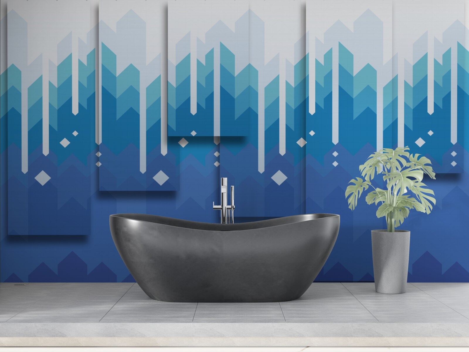 Фотошпалери каскадні гори виділяються холодною величчю