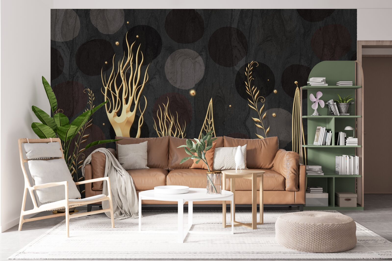 Фотошпалери нічний час серед листяних дерев