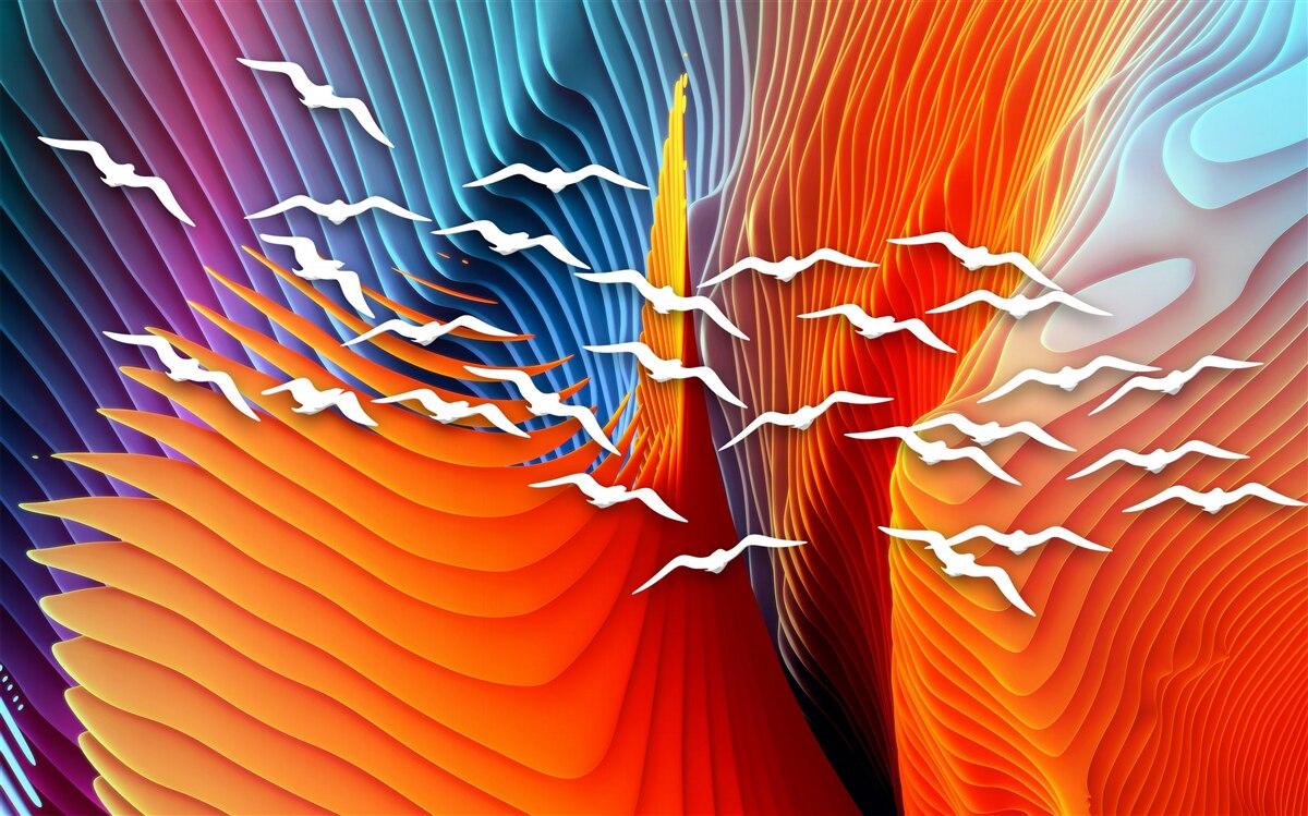 Фотошпалери резюме птахи серед дюн