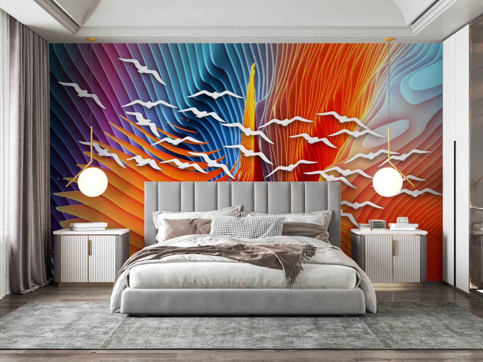 Фотошпалери резюме птахи серед дюн