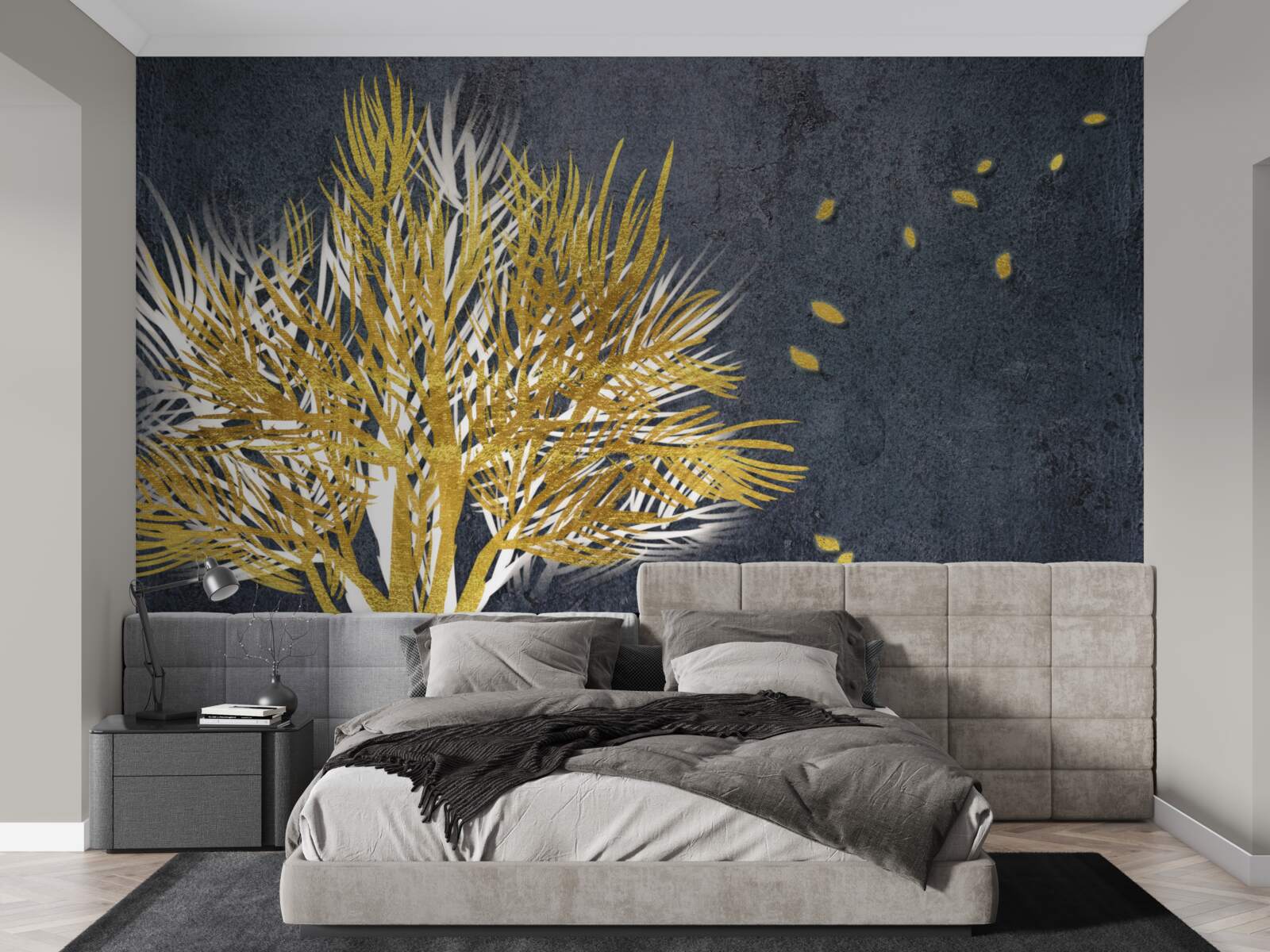 Фотошпалери птахи злітають у небо із замерзлого лісу