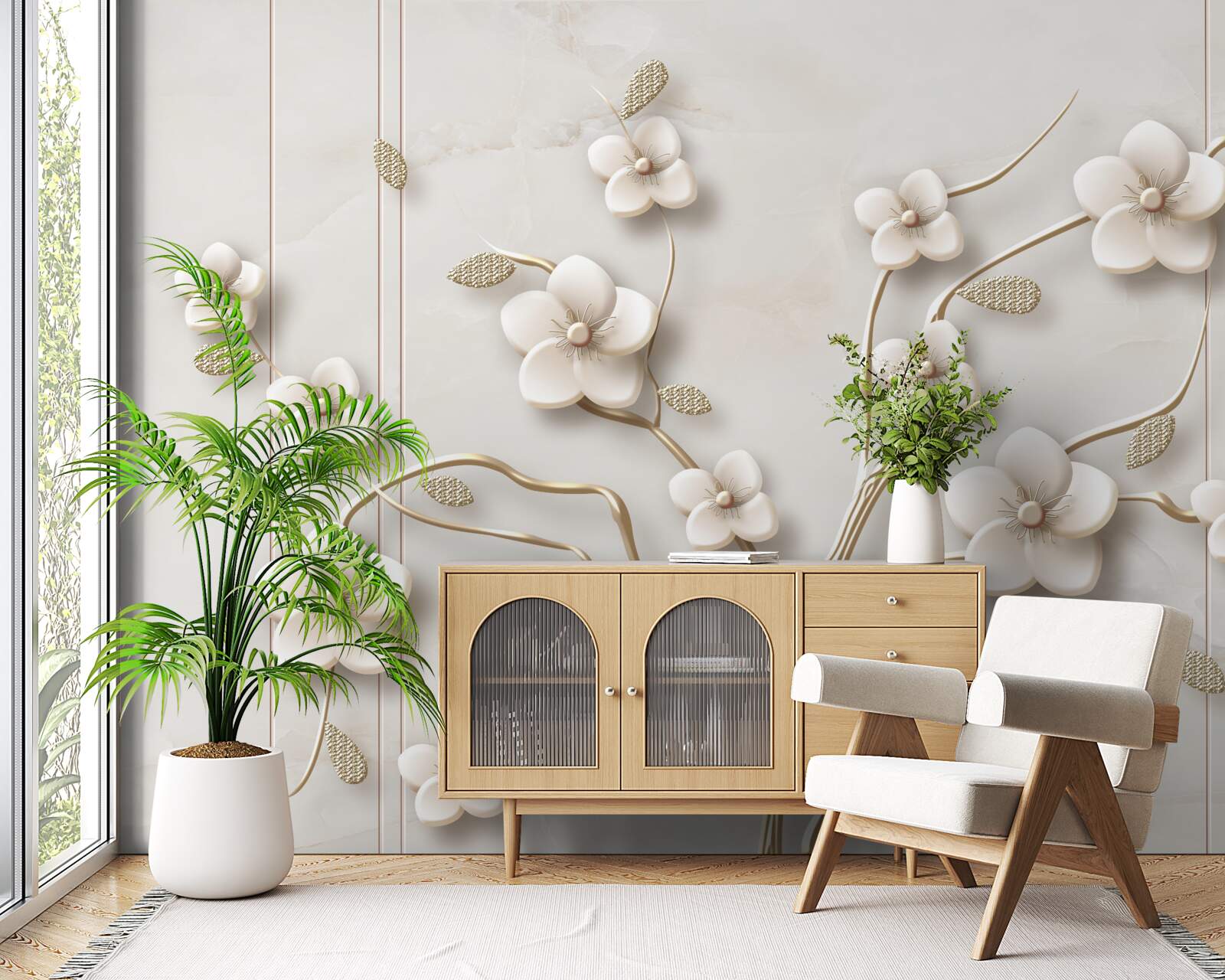 Фотошпалери біле квітуче дерево