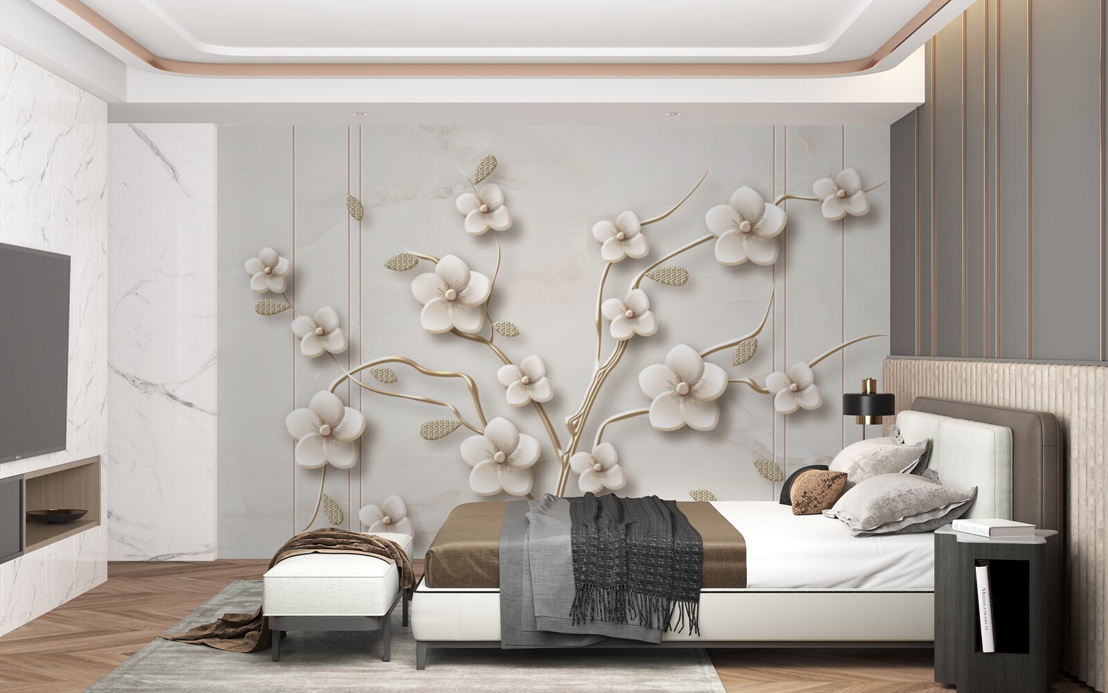 Фотошпалери біле квітуче дерево