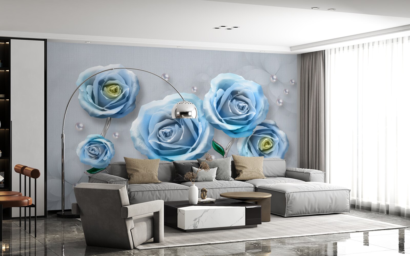 Фотошпалери набір блакитних троянд