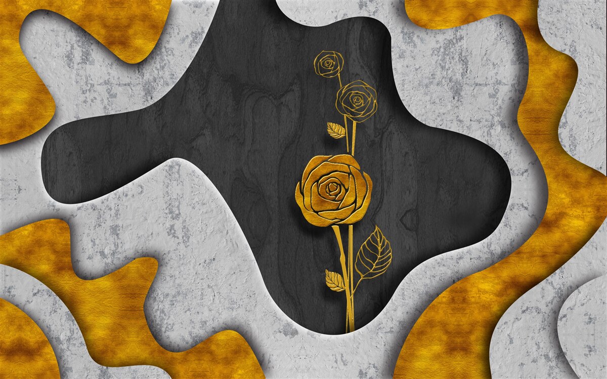 Фотошпалери золота троянда в оздобленні