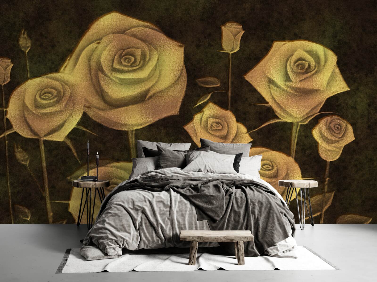 Фотошпалери на коричневому тлі - білий бутон троянди