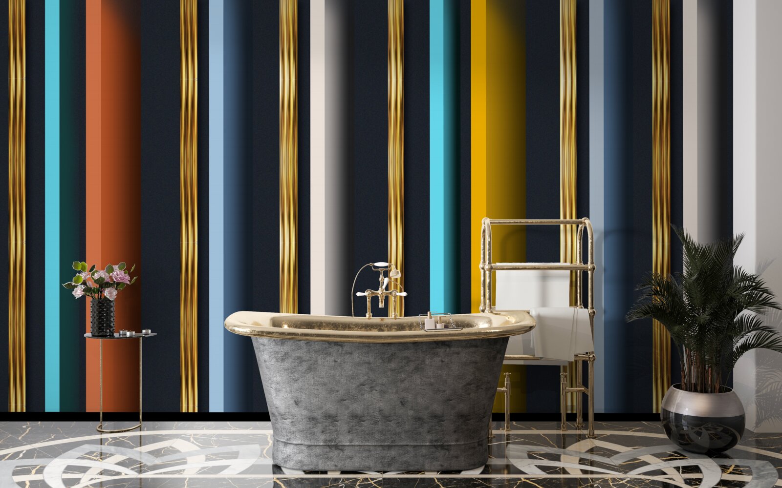 Фотошпалери вертикальні лінії різних кольорів