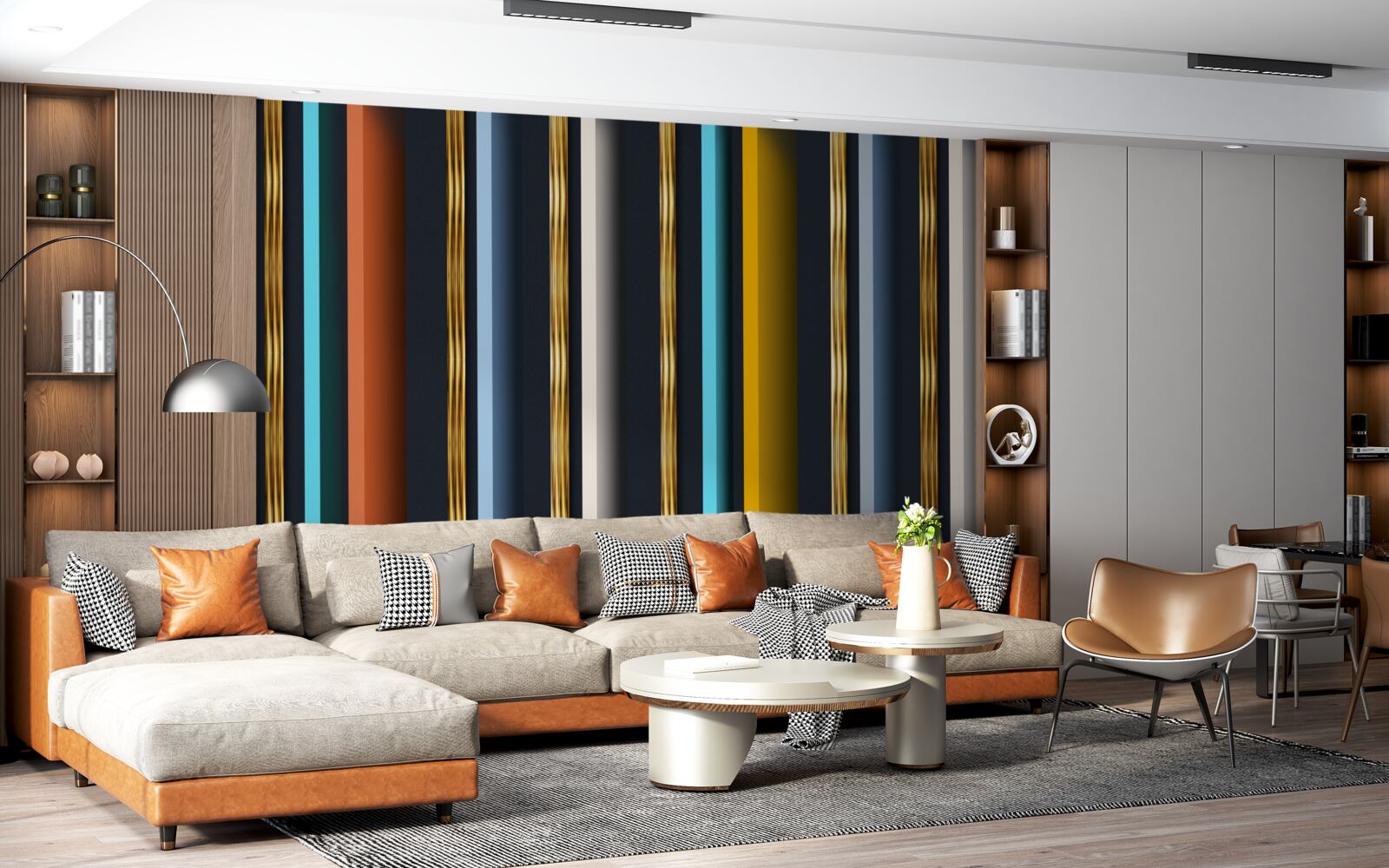 Фотошпалери вертикальні лінії різних кольорів