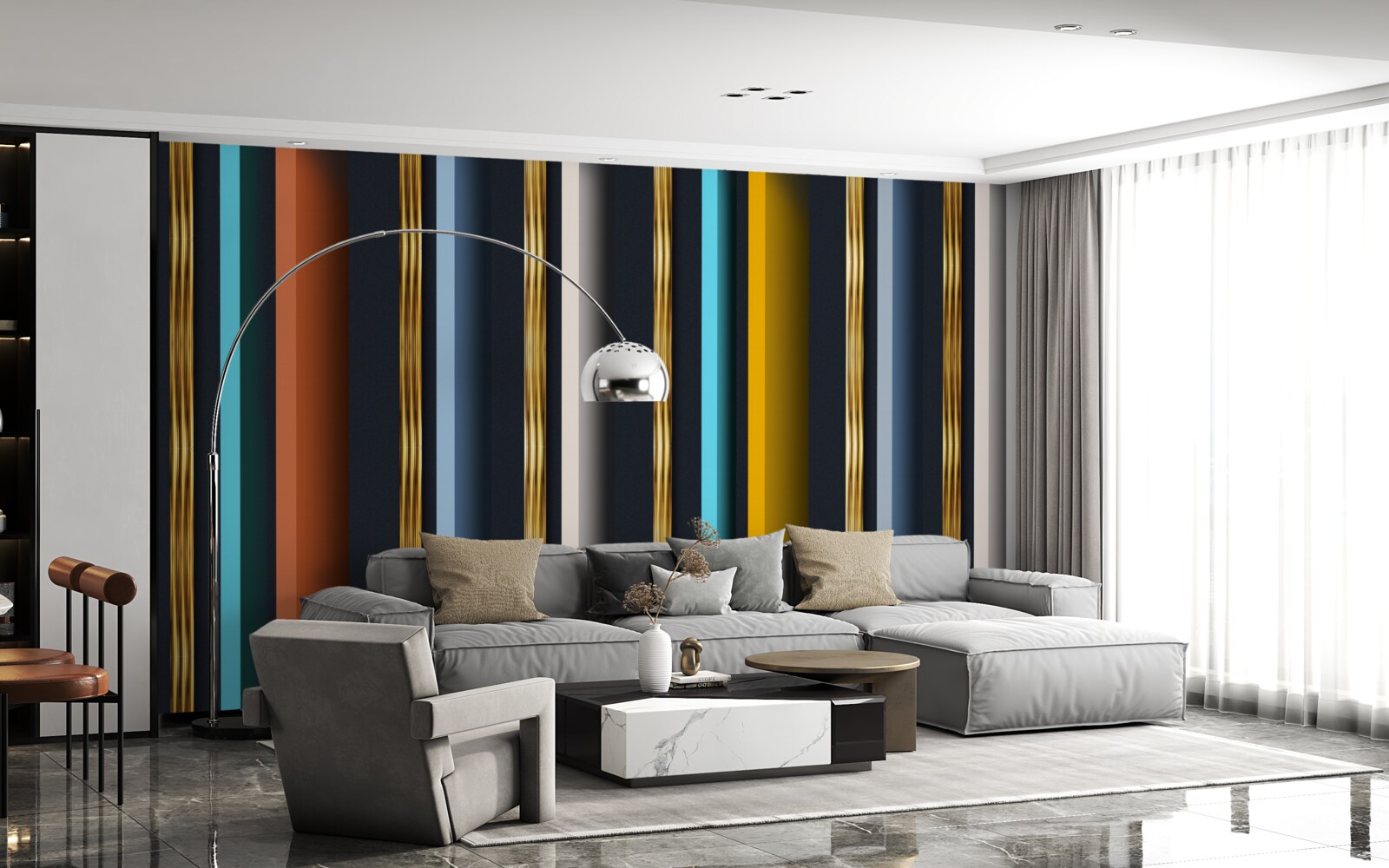 Фотошпалери вертикальні лінії різних кольорів