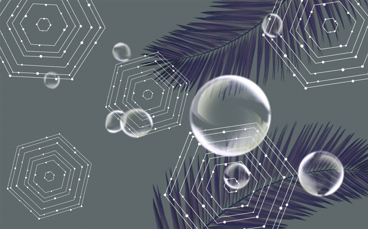 Фотошпалери геометрія та форми листя