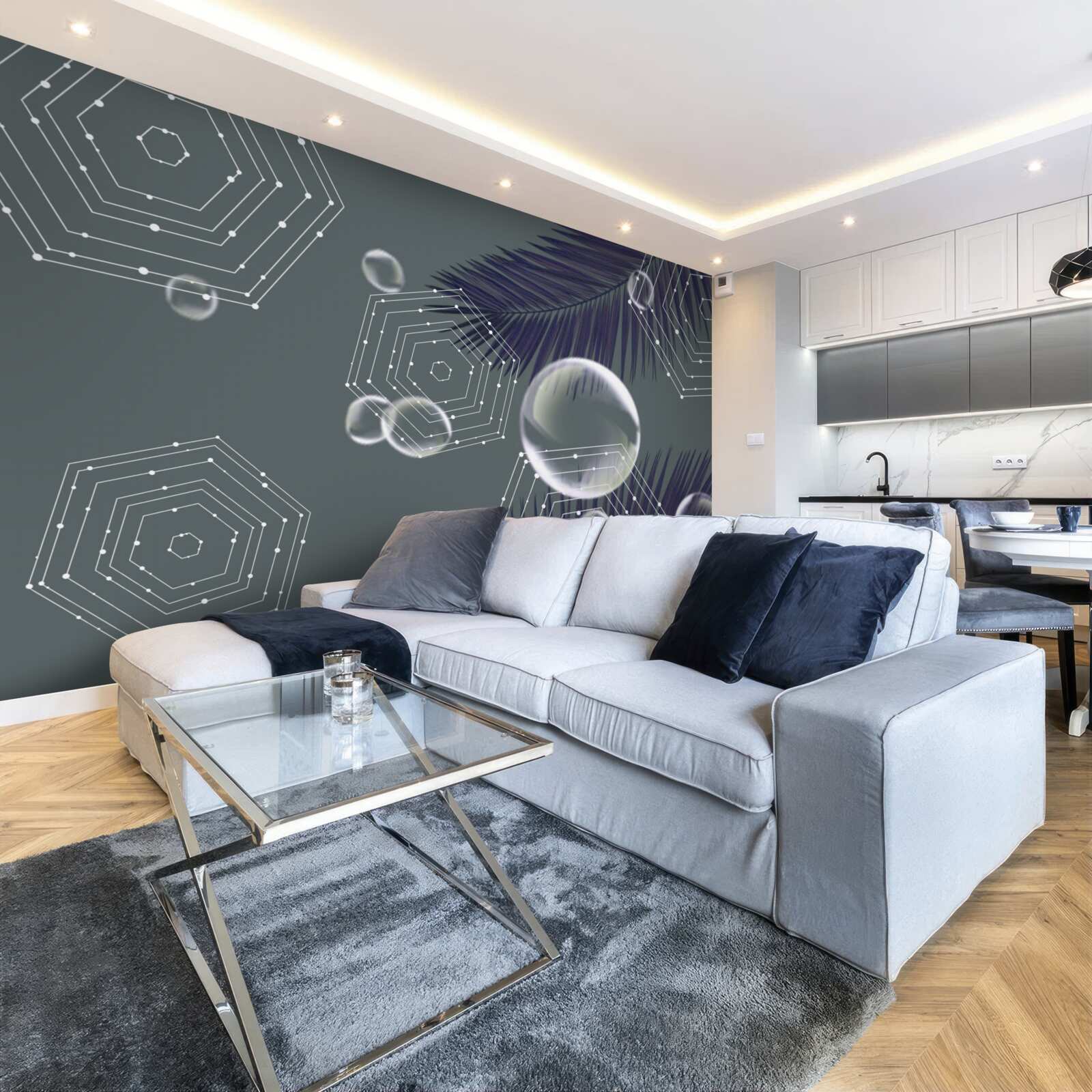 Фотошпалери геометрія та форми листя