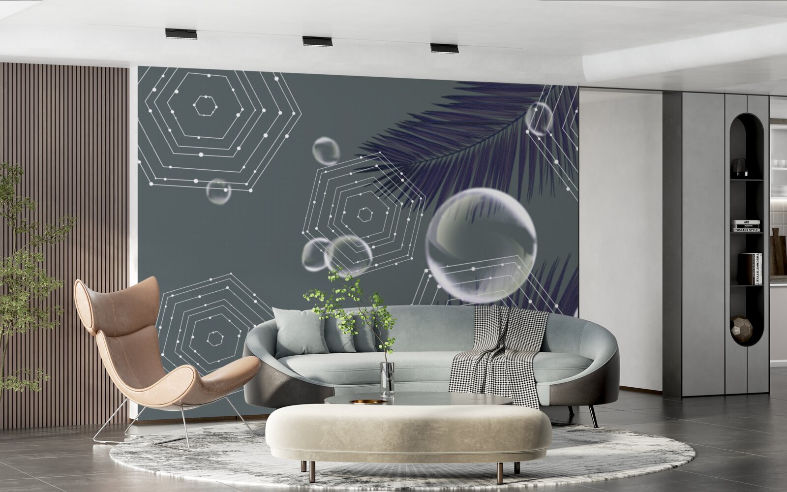 Фотошпалери геометрія та форми листя