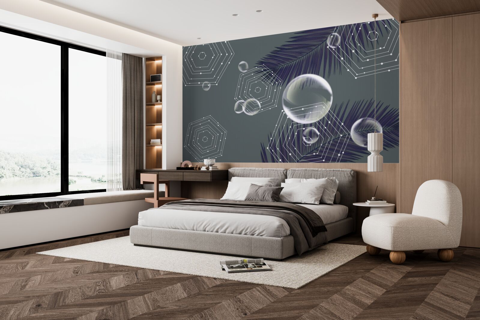 Фотошпалери геометрія та форми листя