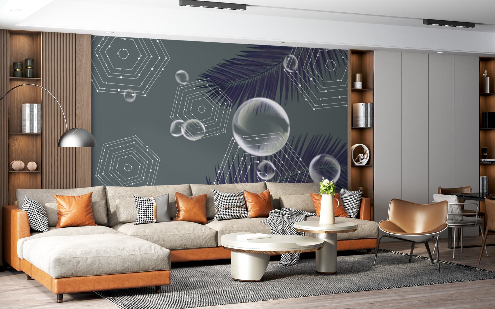 Фотошпалери геометрія та форми листя