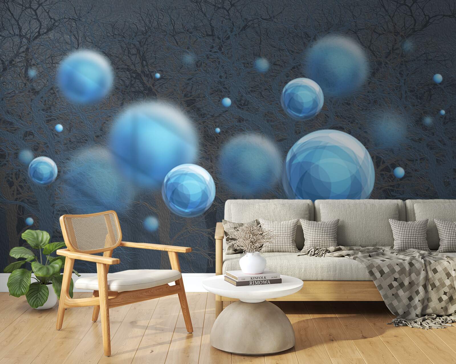 Фотошпалери вода піднімається блакитними краплями