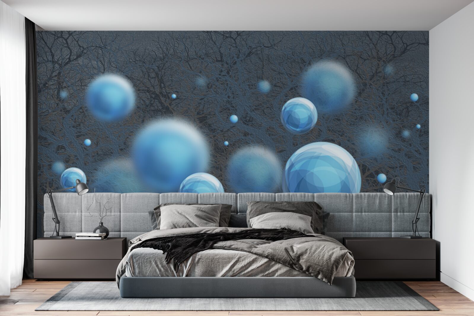 Фотошпалери вода піднімається блакитними краплями