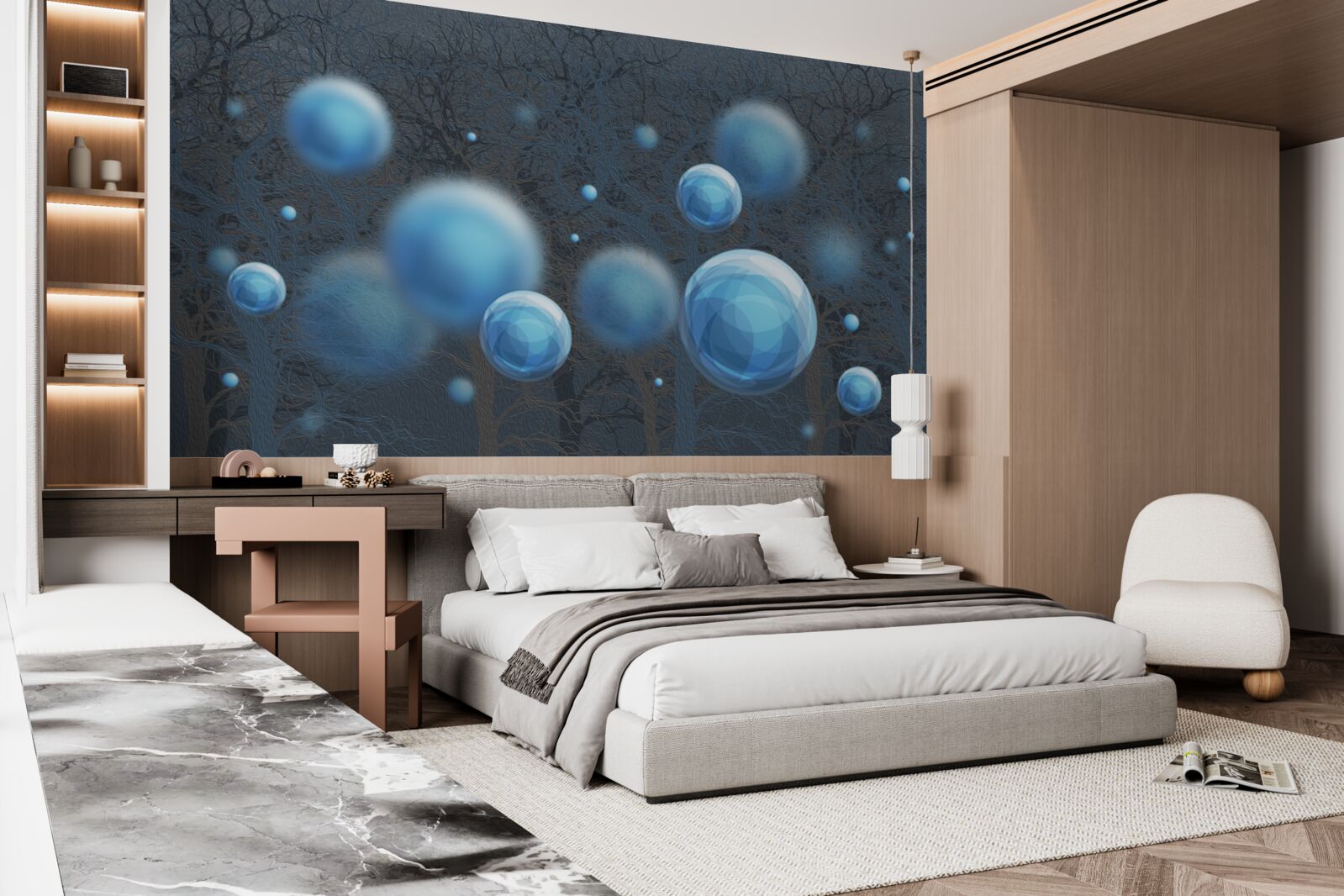 Фотошпалери вода піднімається блакитними краплями