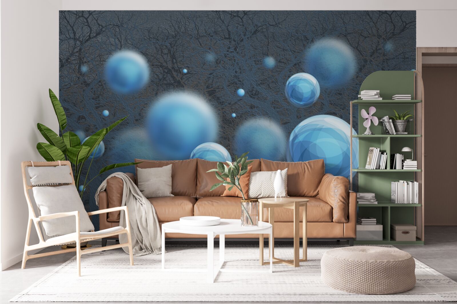 Фотошпалери вода піднімається блакитними краплями