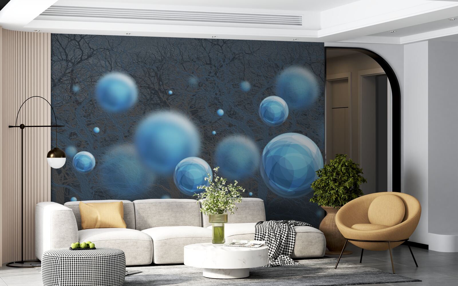 Фотошпалери вода піднімається блакитними краплями