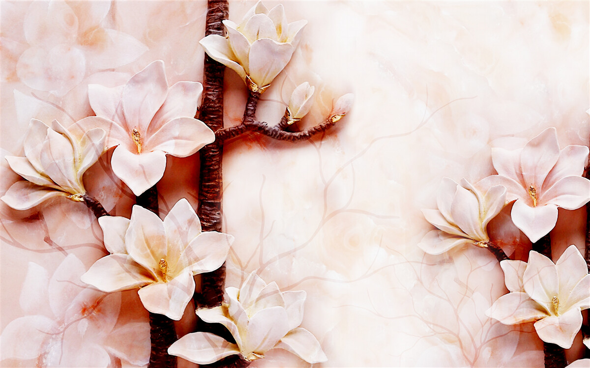 Фотошпалери гілки витонченої рожевої магнолії