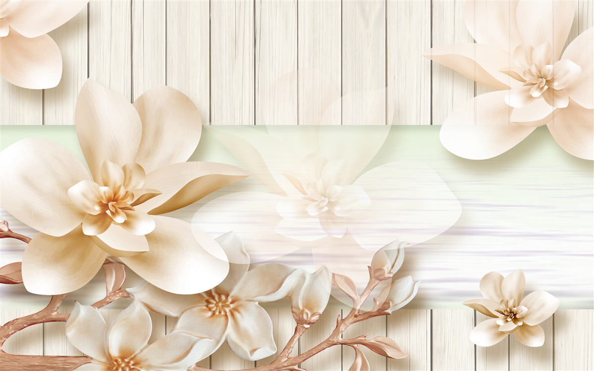 Фотошпалери яскраві персики-пончики на білосніжному танцполі