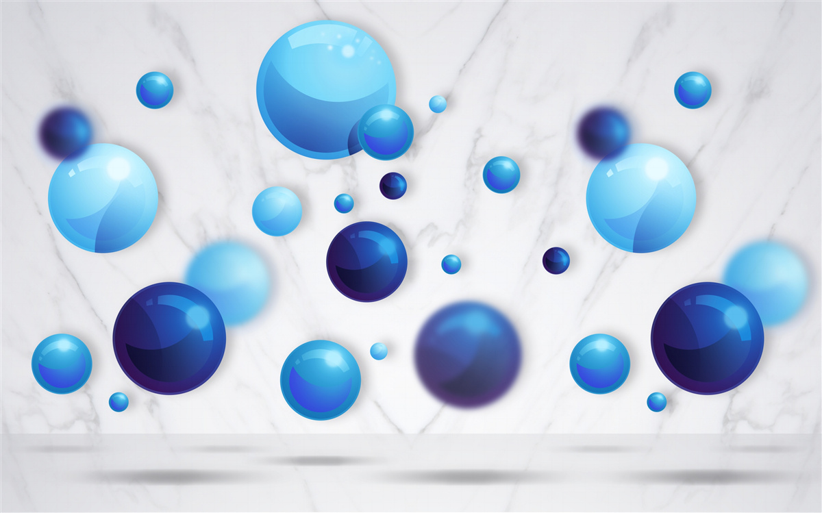 Фотошпалери ковзаючі блакитні та світло-блакитні лампочки