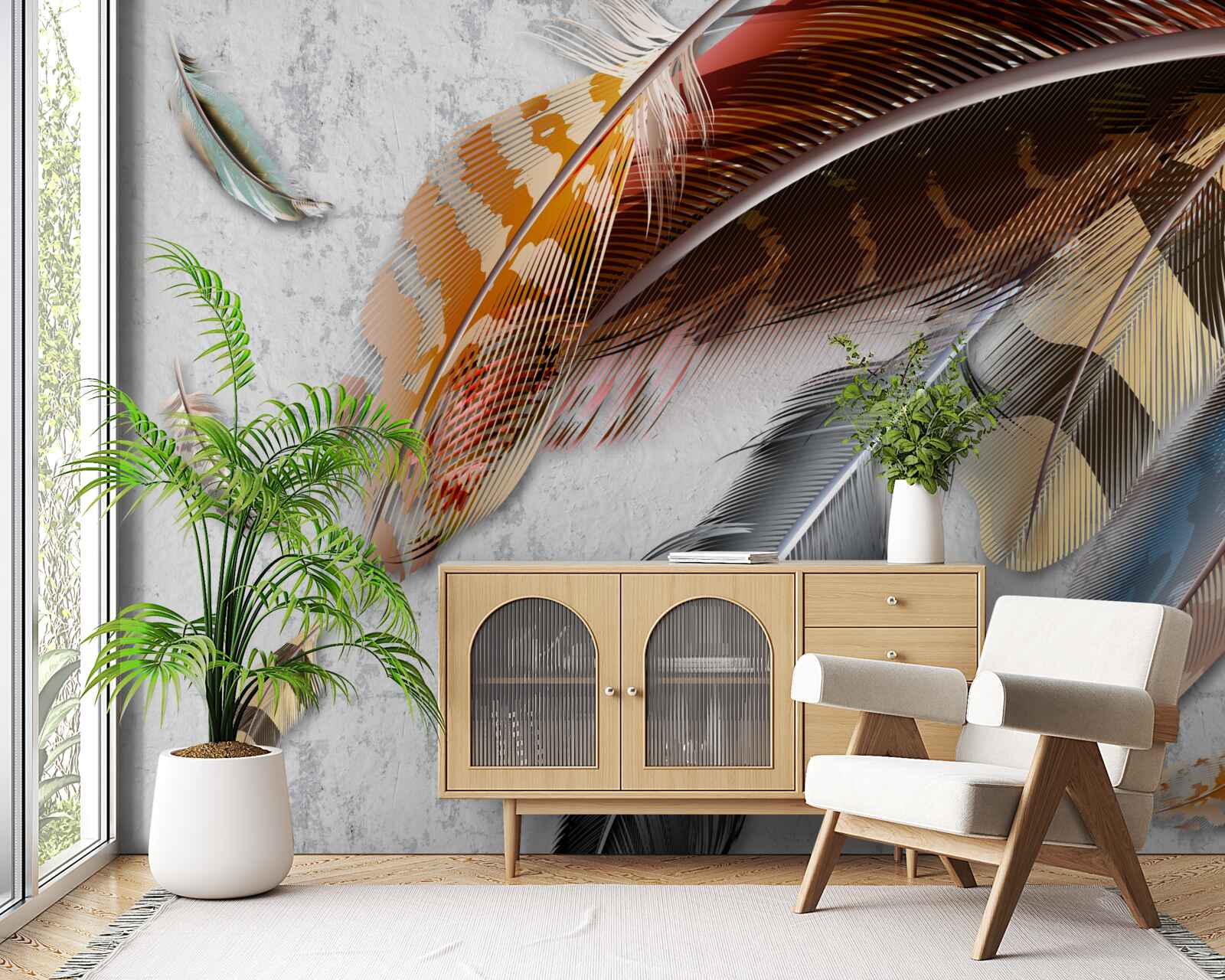 Фотошпалери пір'я різних видів птахів