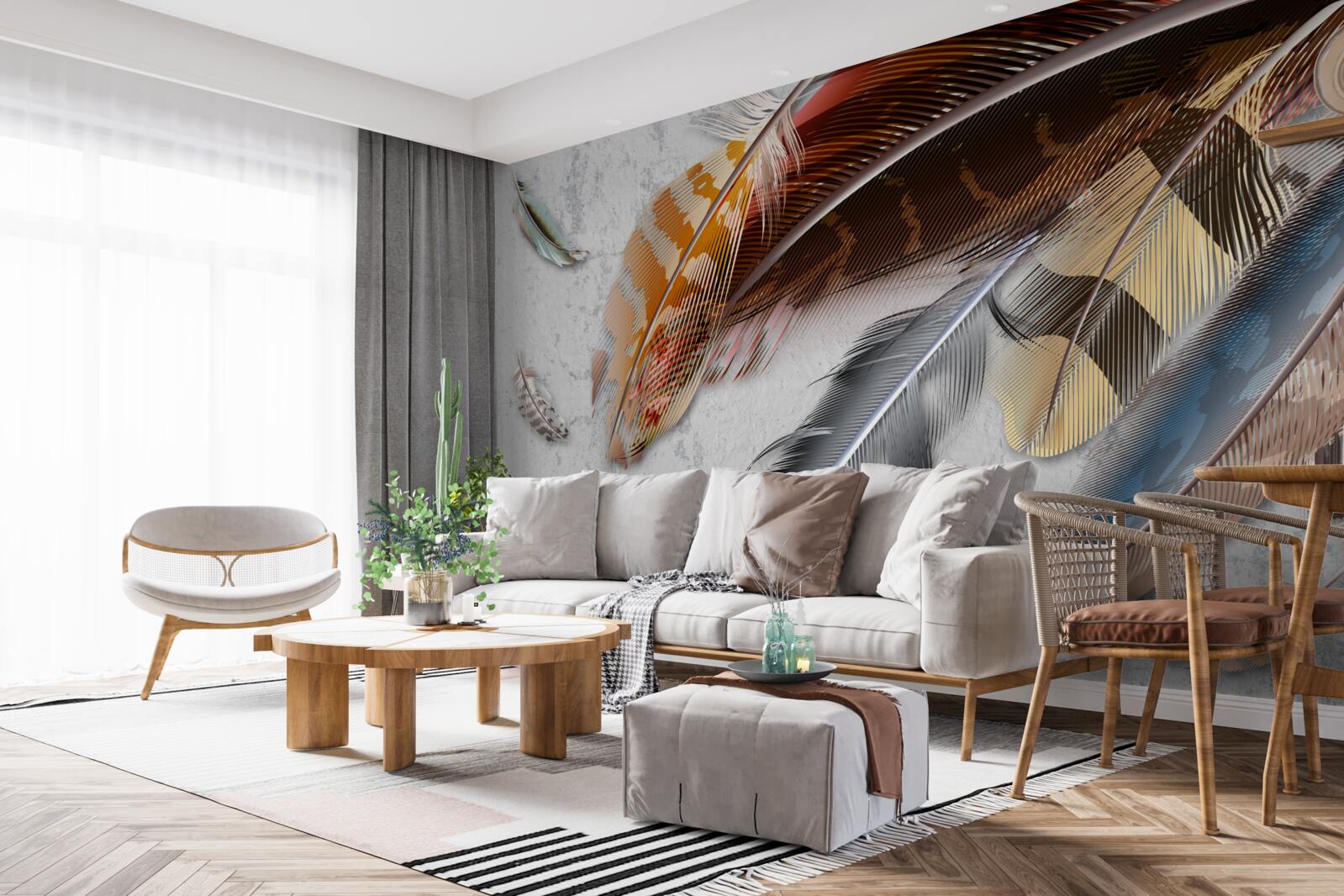 Фотошпалери пір'я різних видів птахів