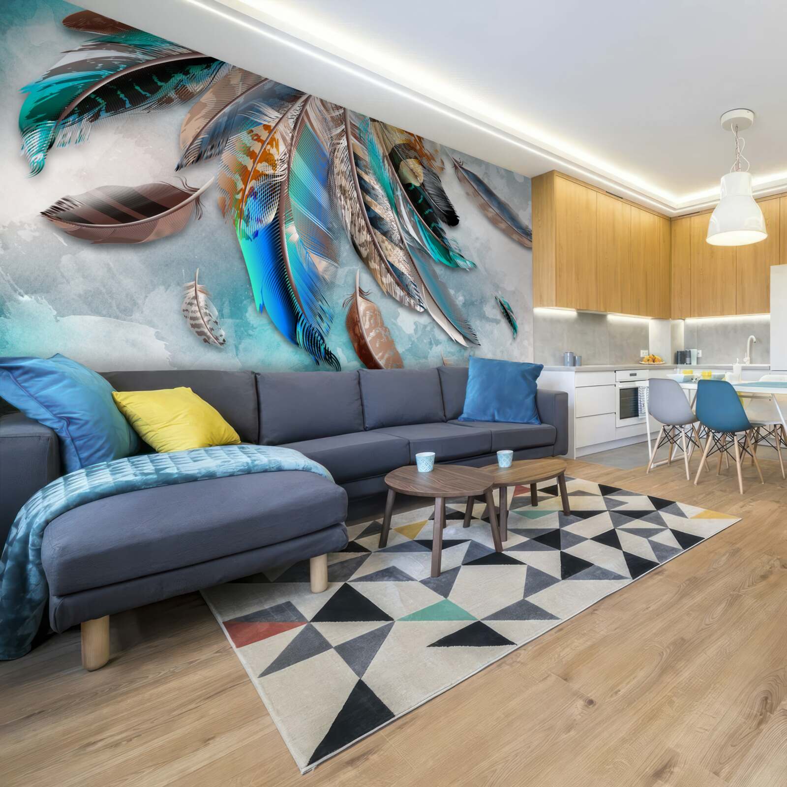 Фотошпалери яскраве, різнобарвне оперення