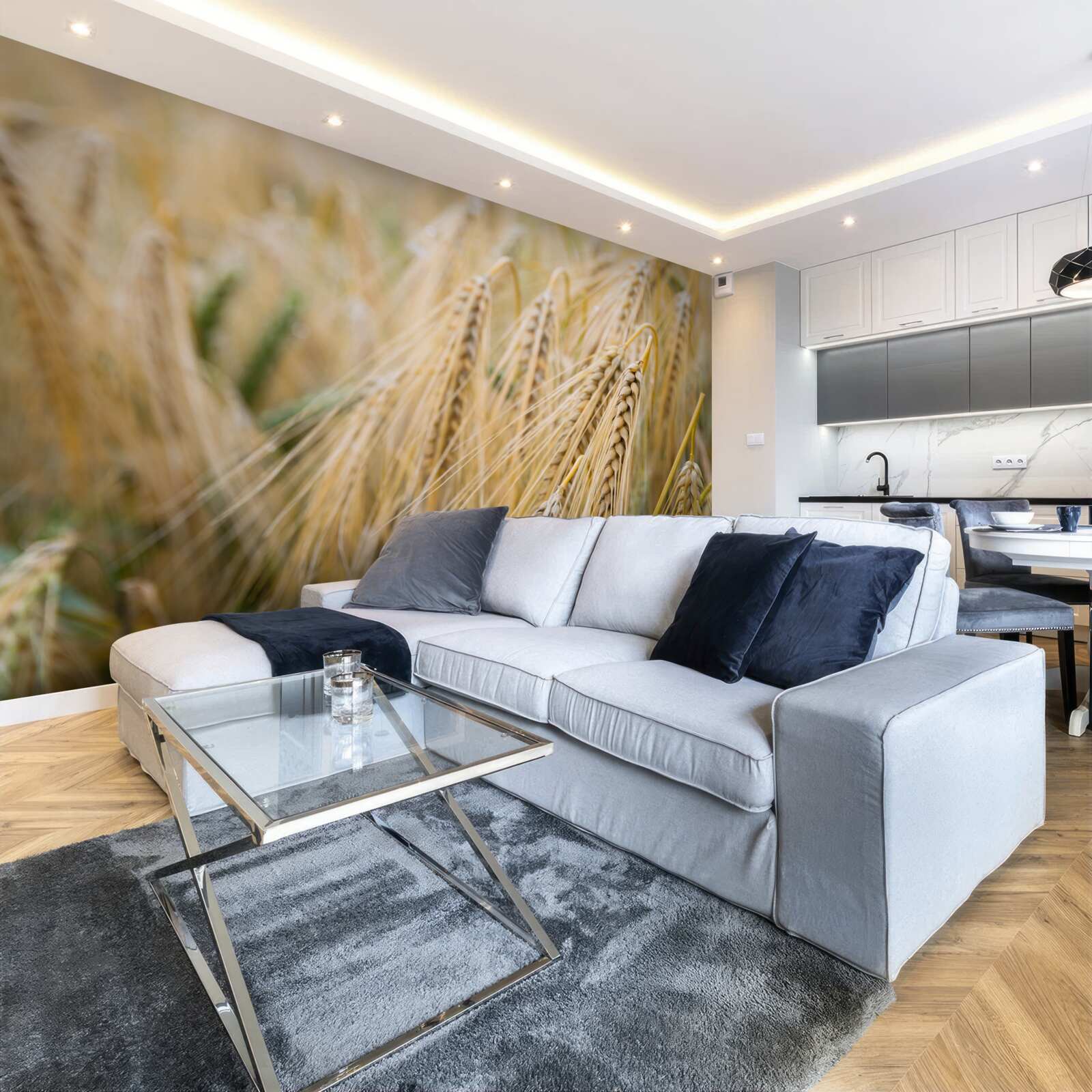 Фотошпалери поле дозріваючих колосків пшениці