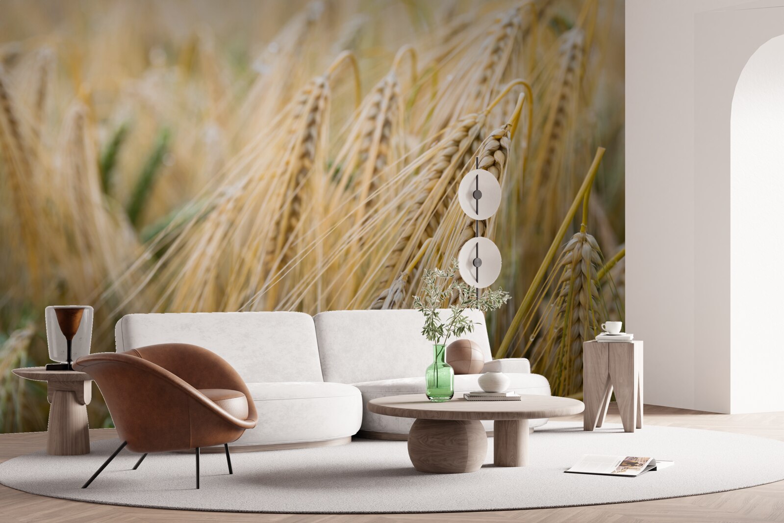 Фотошпалери поле дозріваючих колосків пшениці