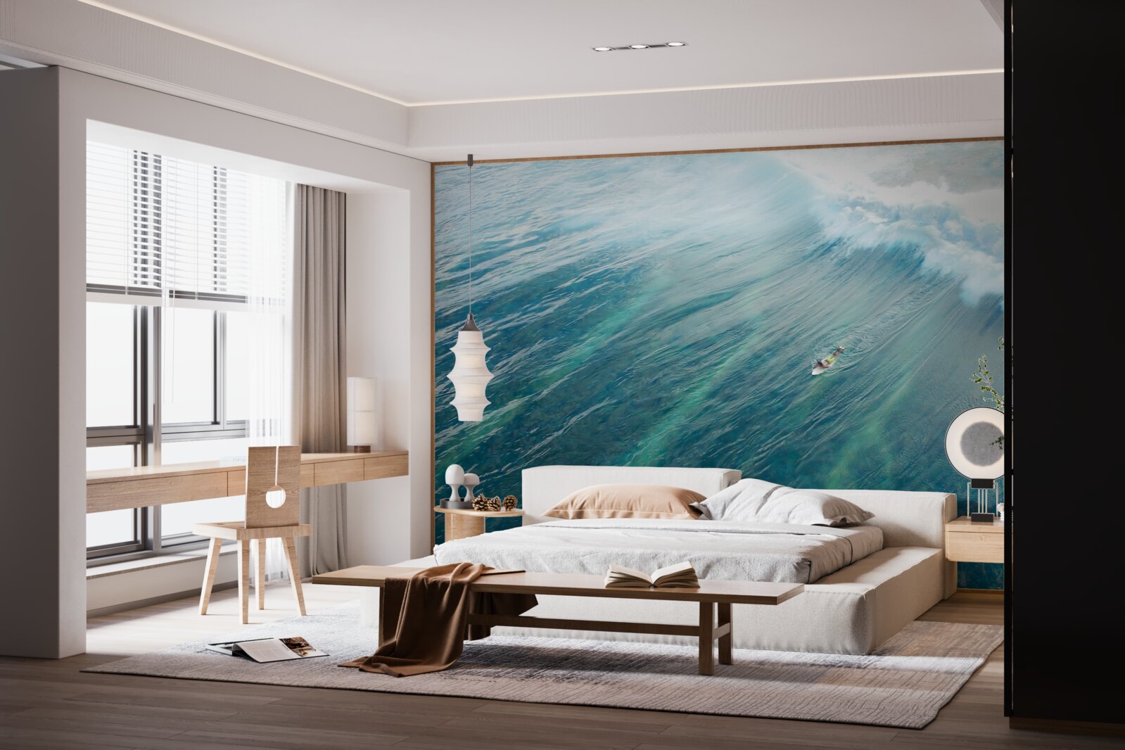 Фотошпалери подолання океанських хвиль за допомогою серфінгу