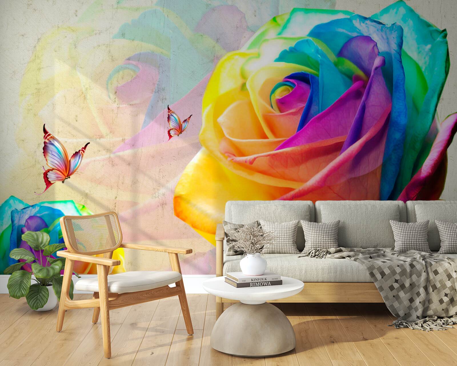 Фотошпалери райдужна троянда