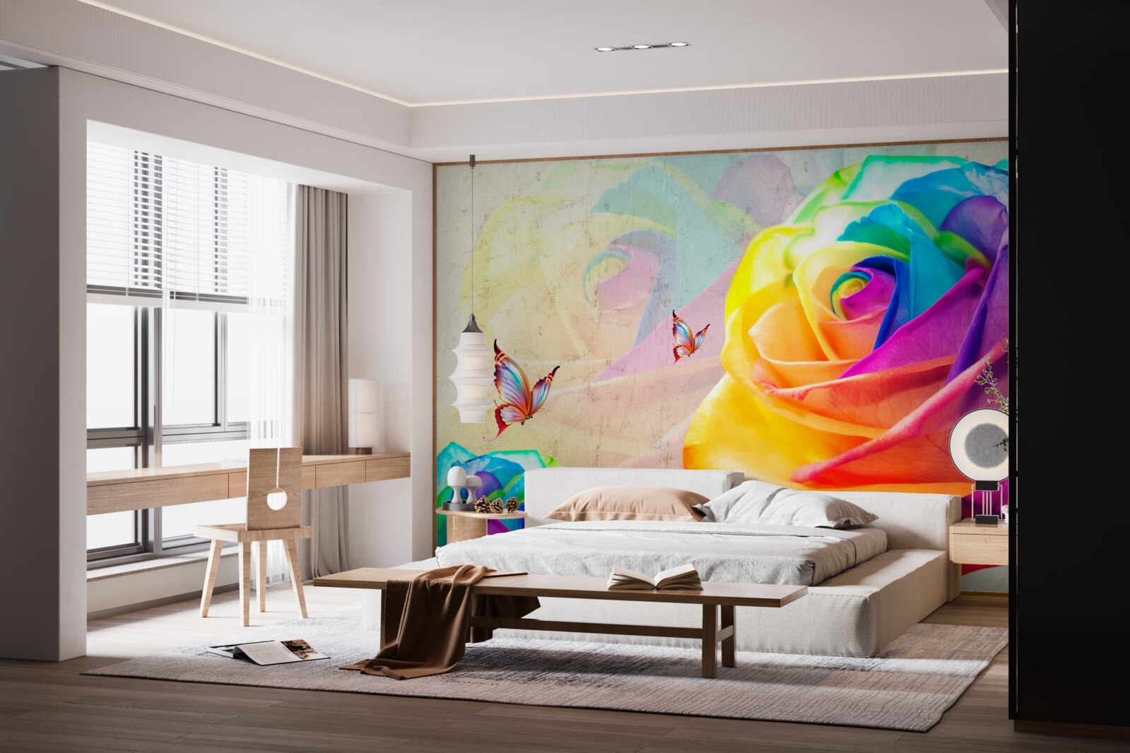 Фотошпалери райдужна троянда