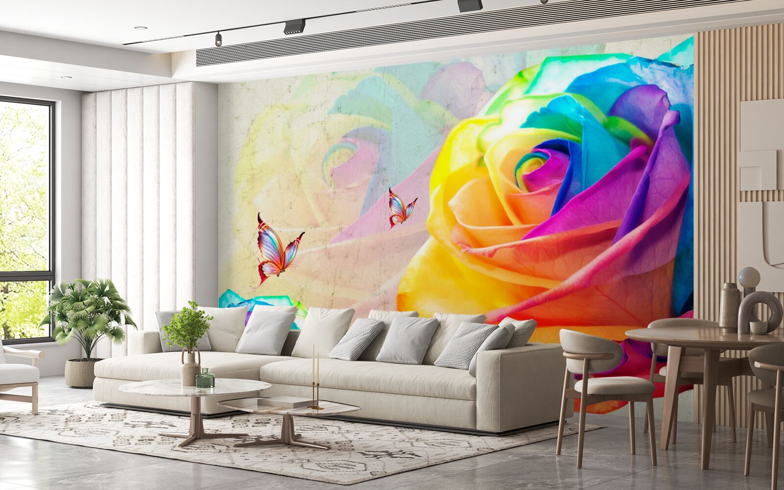 Фотошпалери райдужна троянда