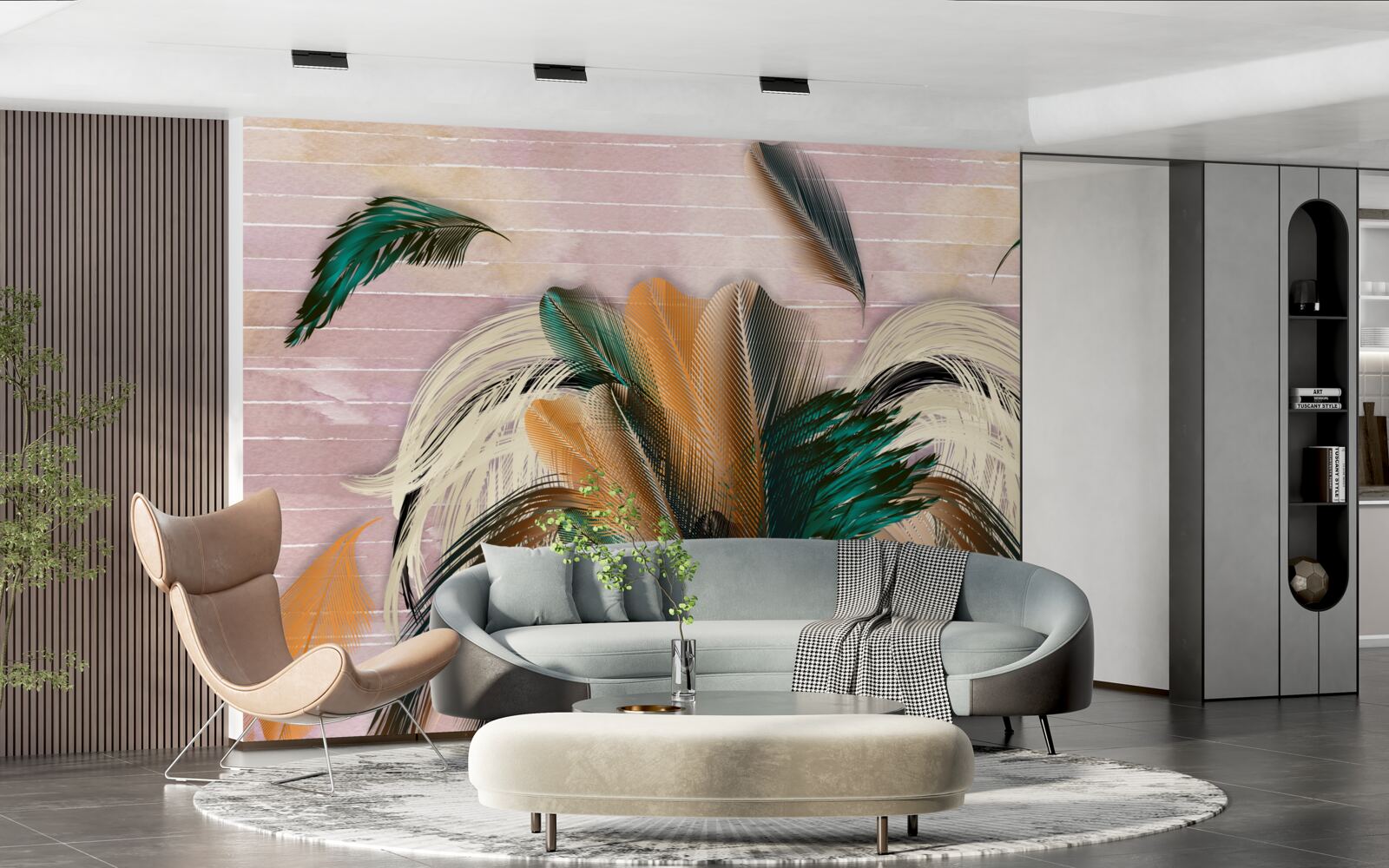 Фотошпалери збір пір'я в букет