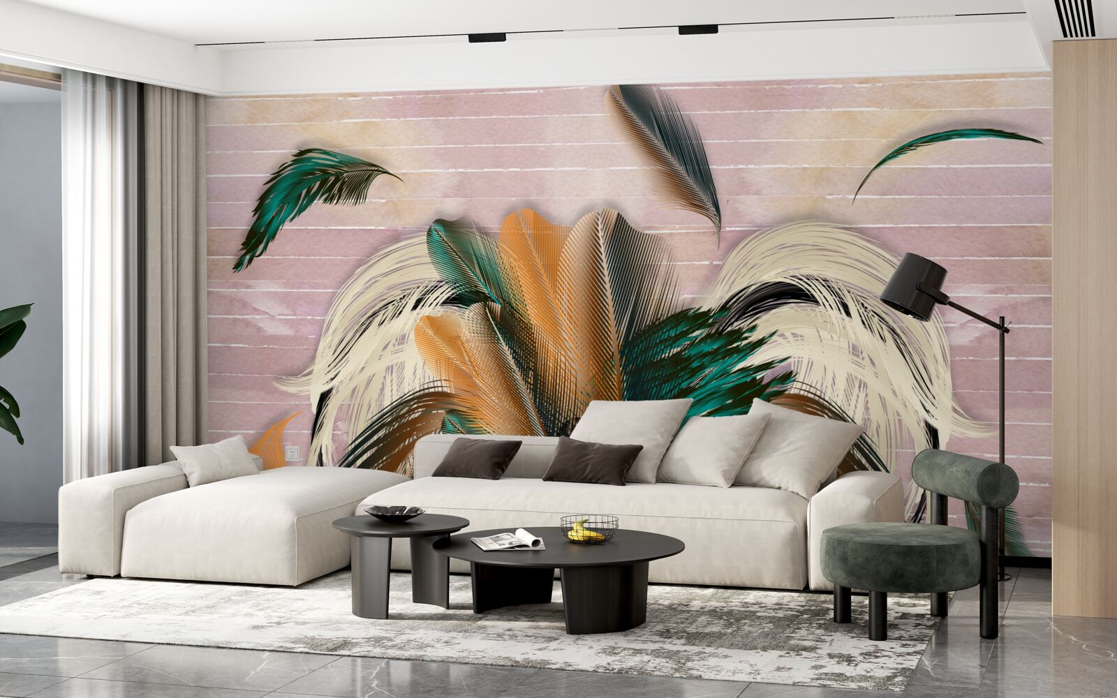 Фотошпалери збір пір'я в букет