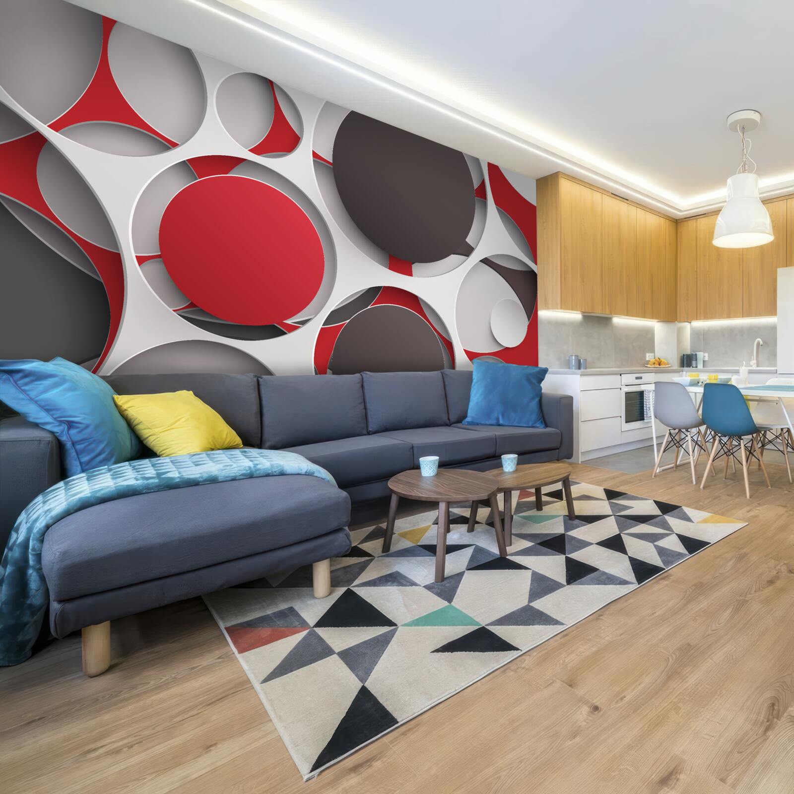 Фотошпалери сітка з кольоровими колесами