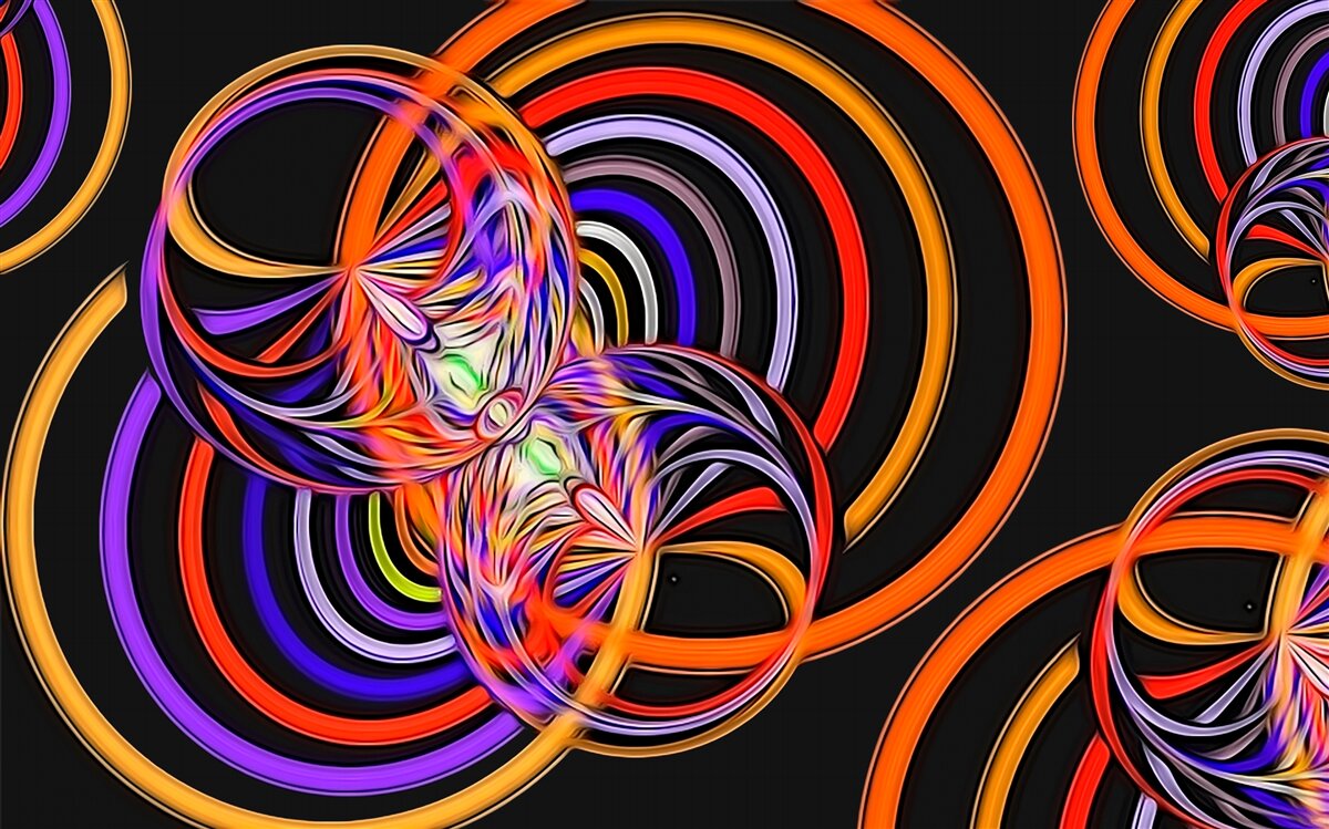 Фотошпалери кільця, наповнені кольоровими бульбашками