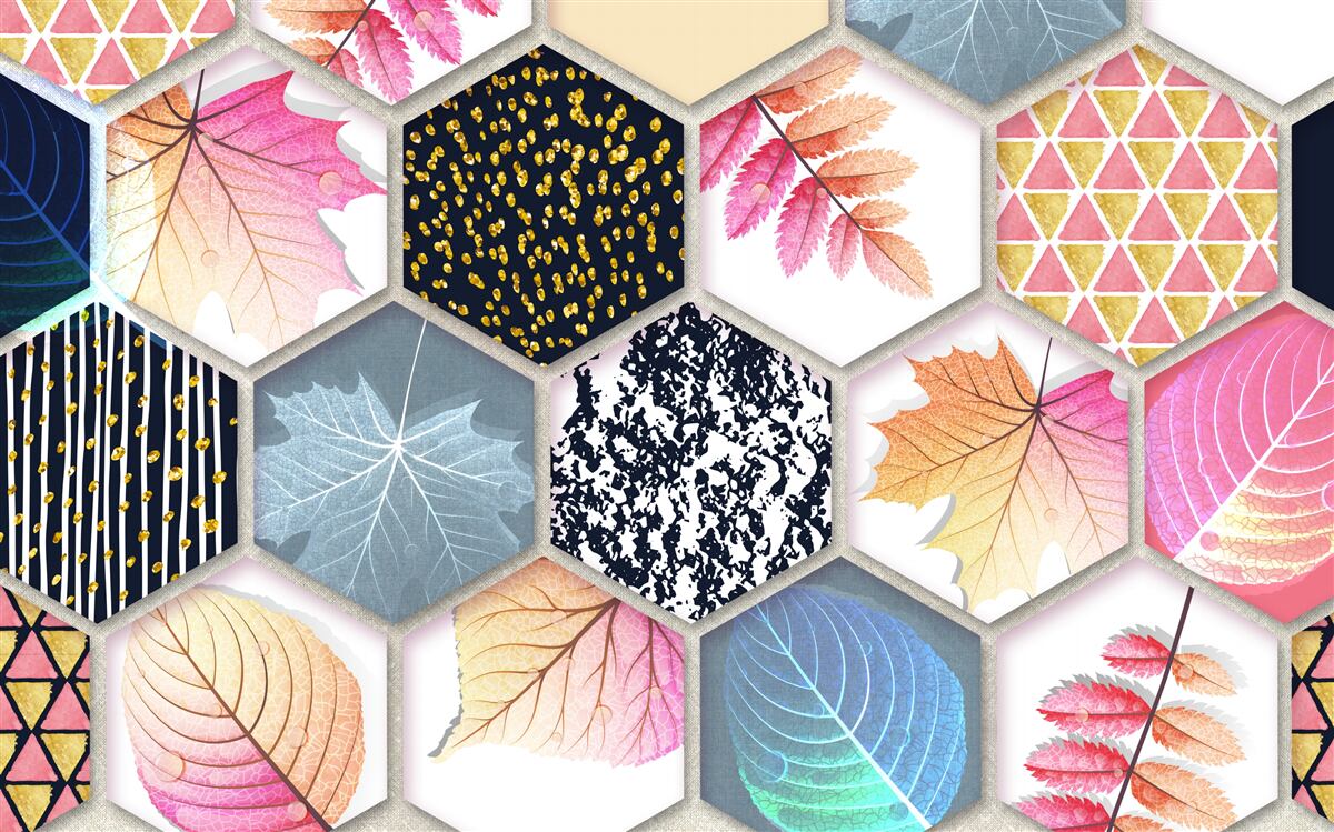 Фотошпалери мозаїка з осіннього листя