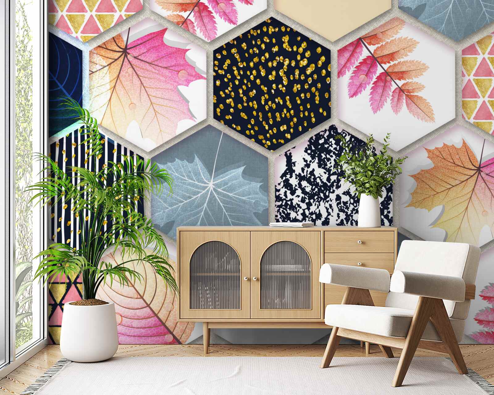 Фотошпалери мозаїка з осіннього листя