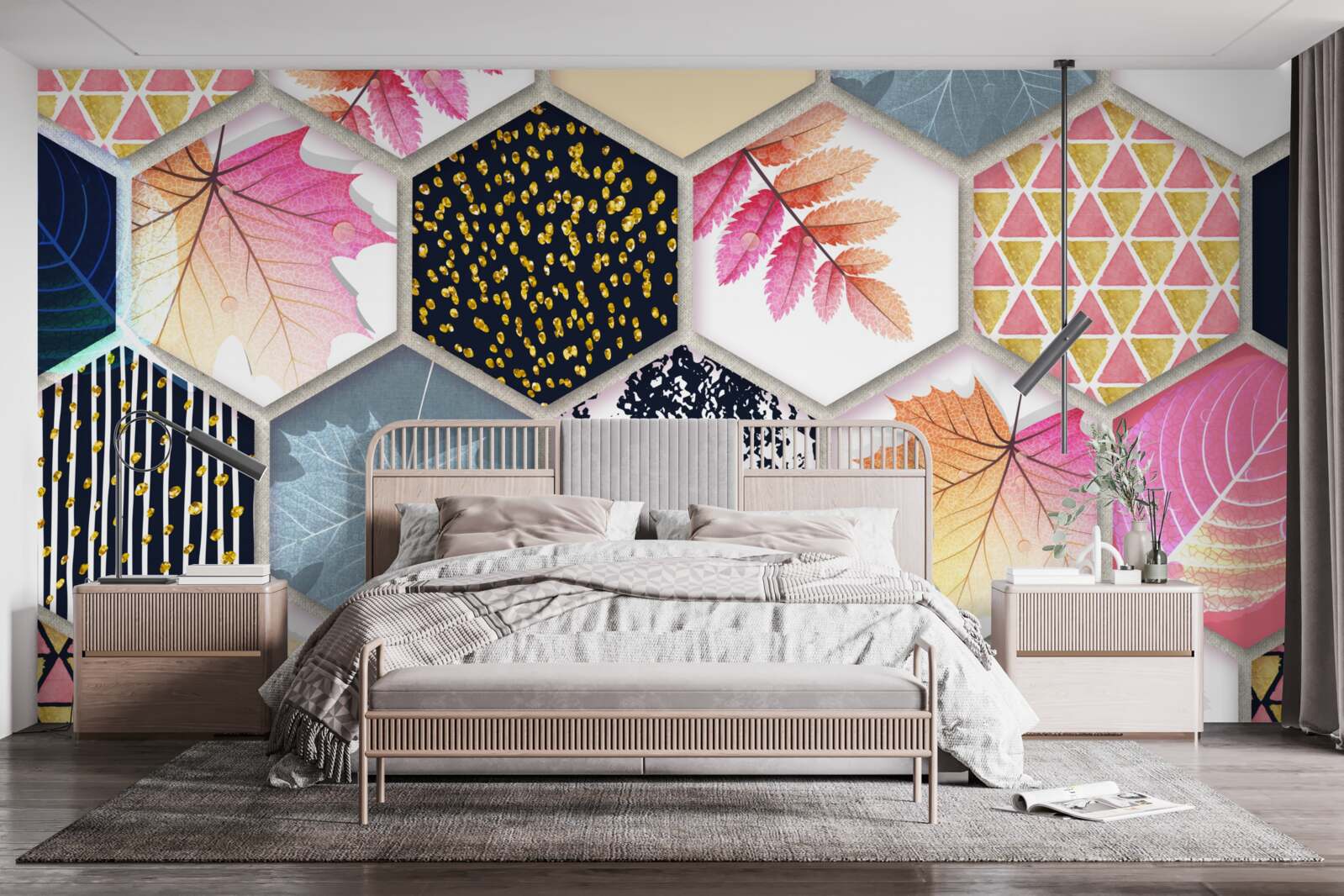 Фотошпалери мозаїка з осіннього листя