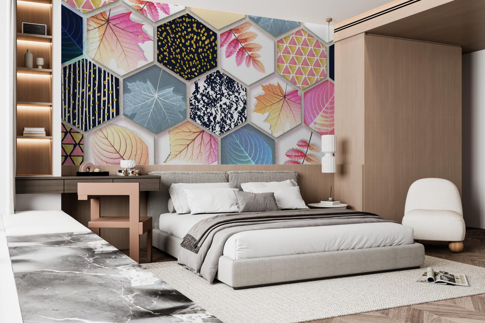 Фотошпалери мозаїка з осіннього листя