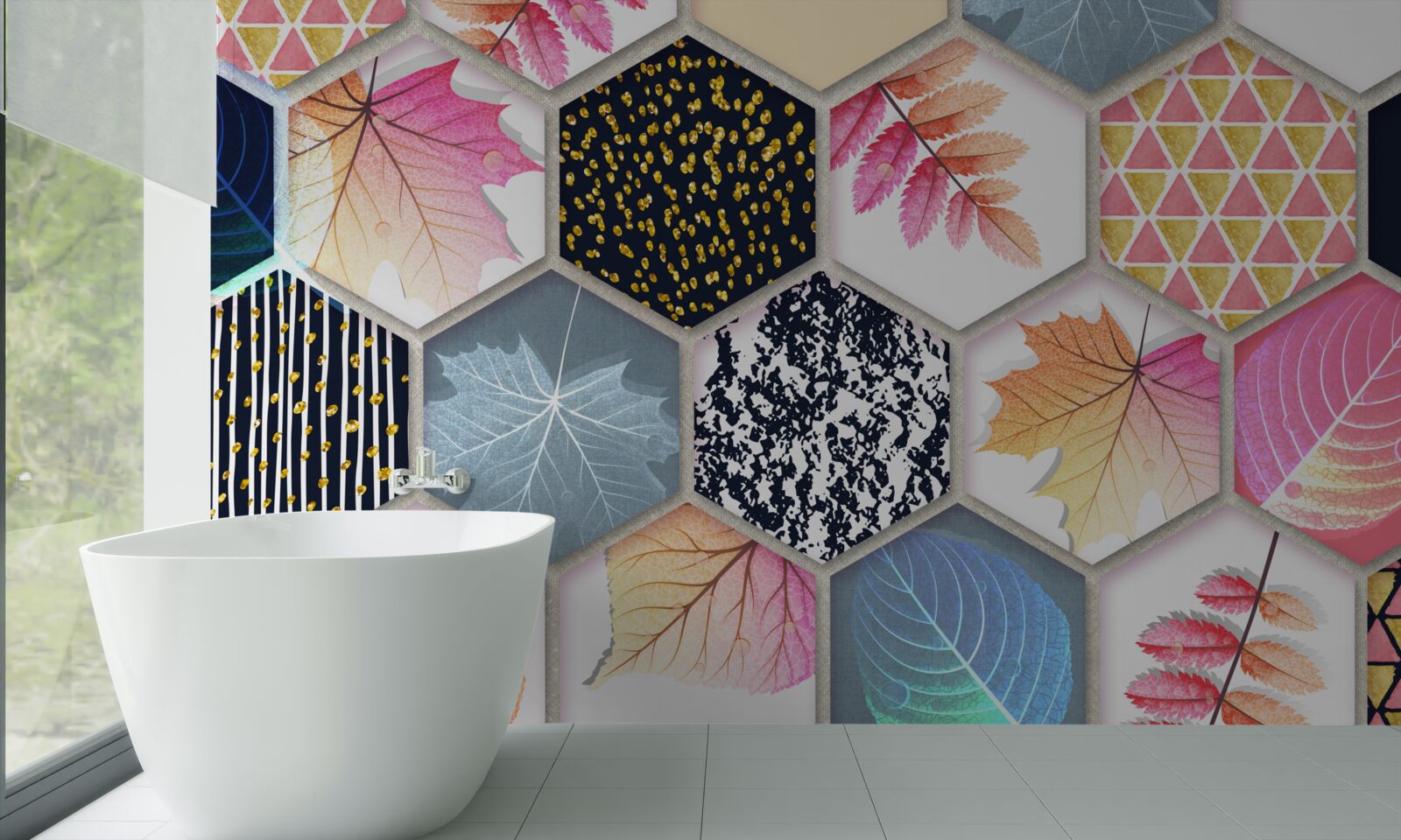 Фотошпалери мозаїка з осіннього листя