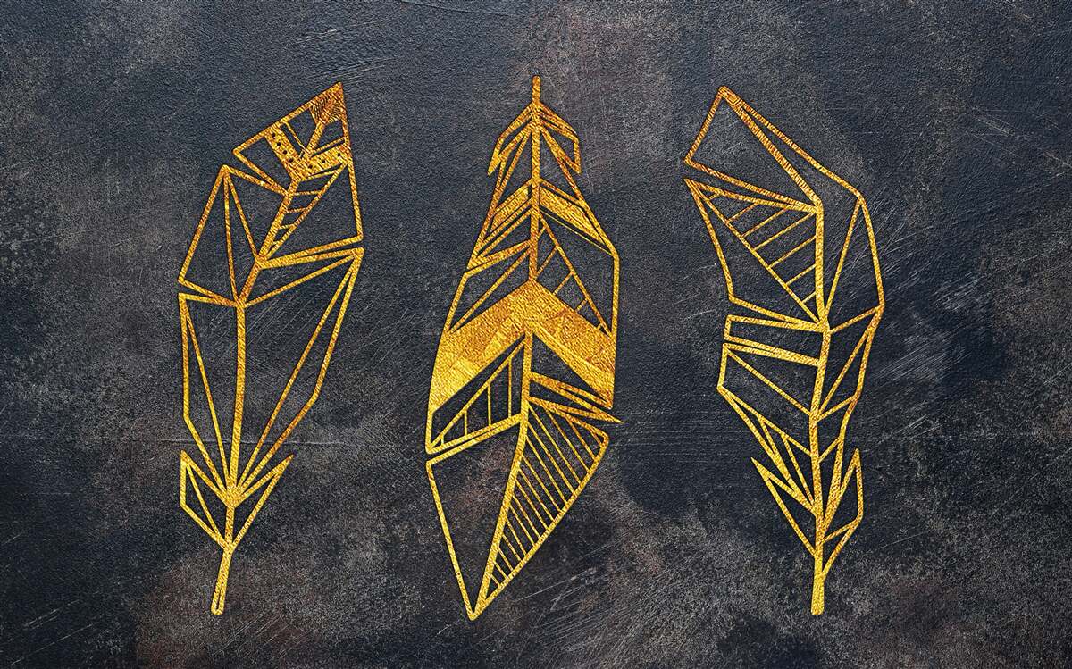 Фотошпалери складна геометрична структура листя