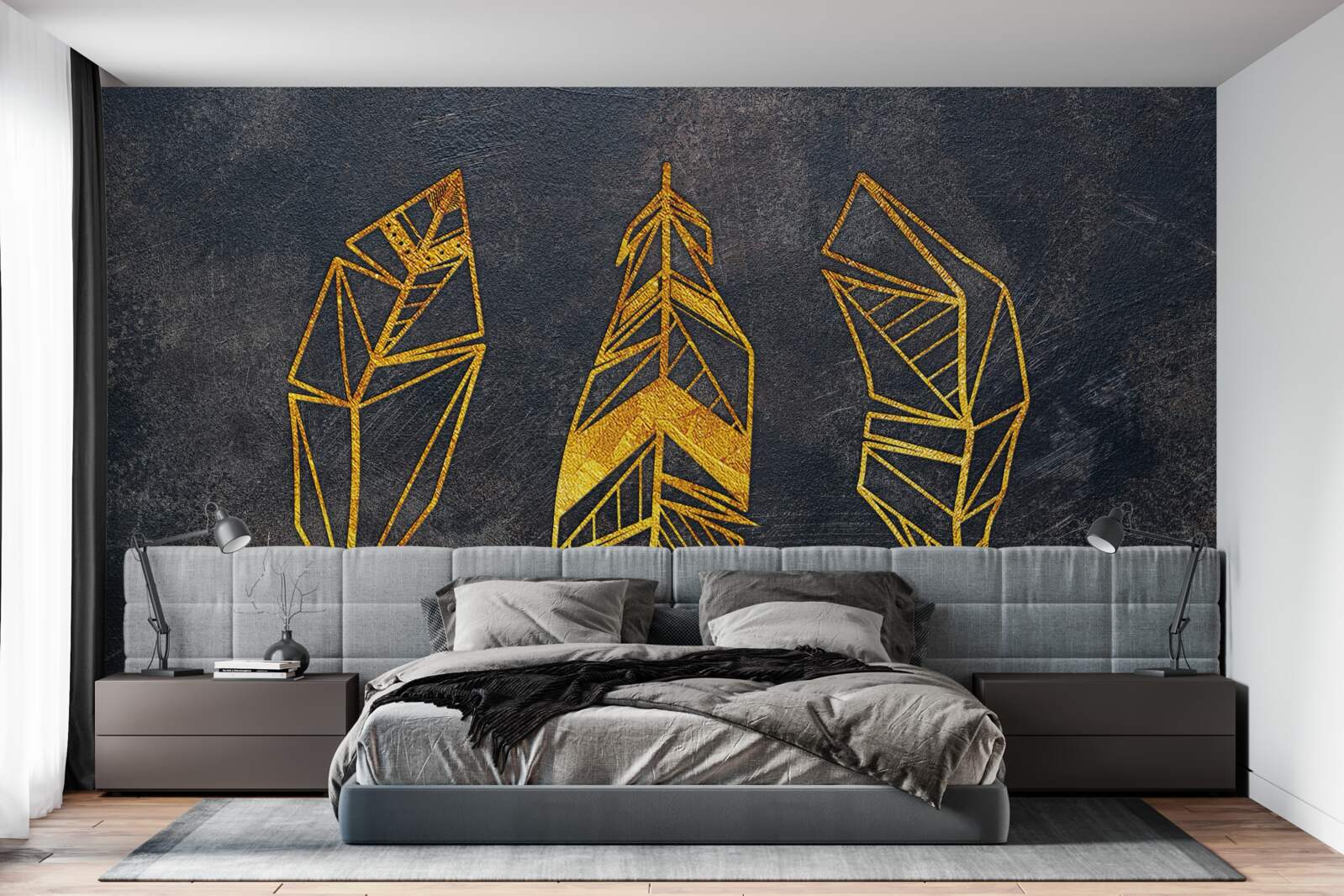 Фотошпалери складна геометрична структура листя