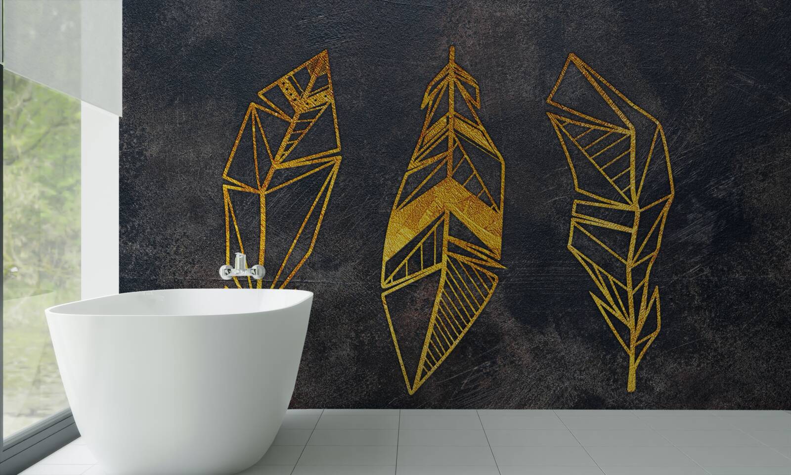 Фотошпалери складна геометрична структура листя