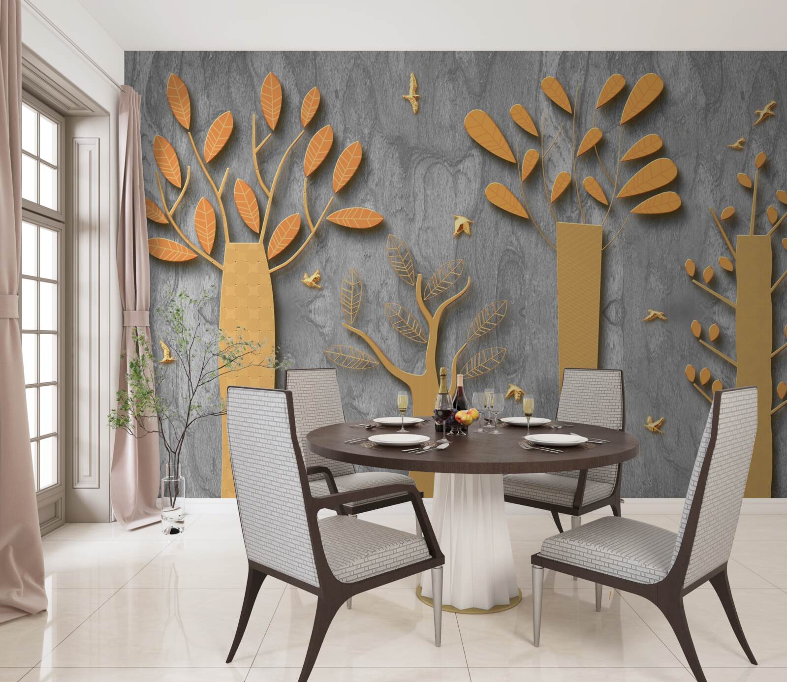 Фотошпалери золота абстракція осіннього лісу