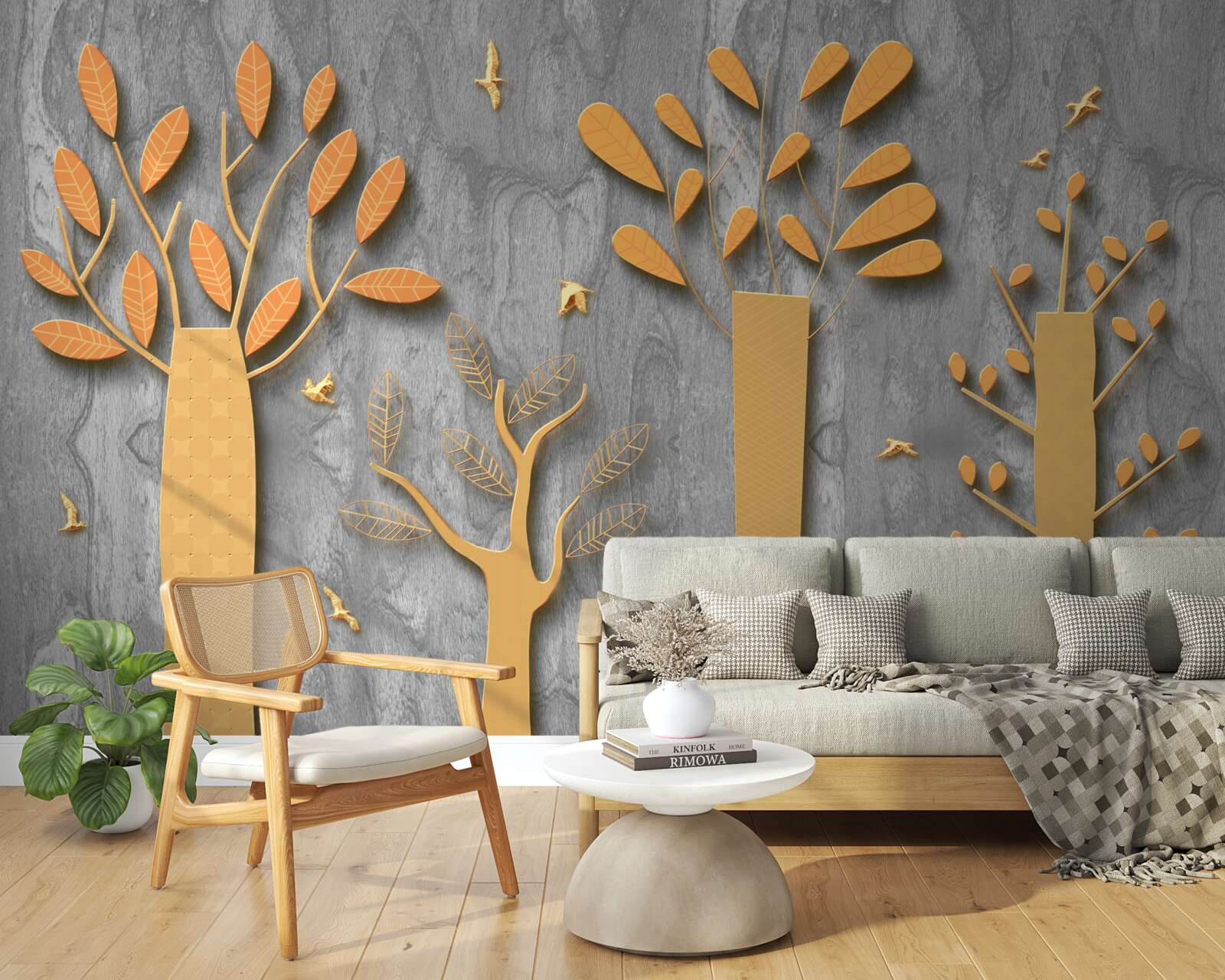 Фотошпалери золота абстракція осіннього лісу