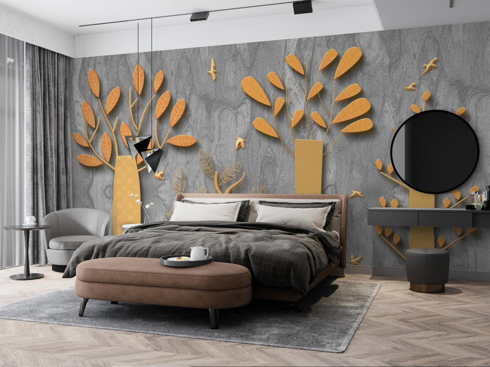 Фотошпалери золота абстракція осіннього лісу